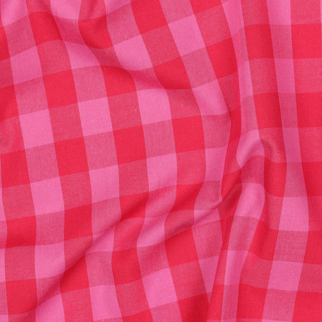 BALD ERHÄLTLICH - Baumwolle Karo Yarn Dyed rot pink