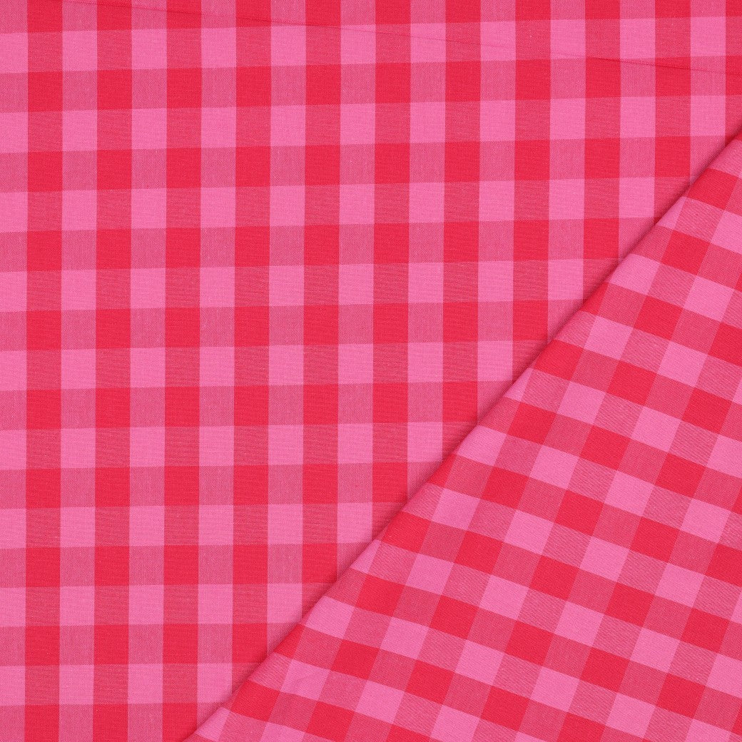 BALD ERHÄLTLICH - Baumwolle Karo Yarn Dyed rot pink