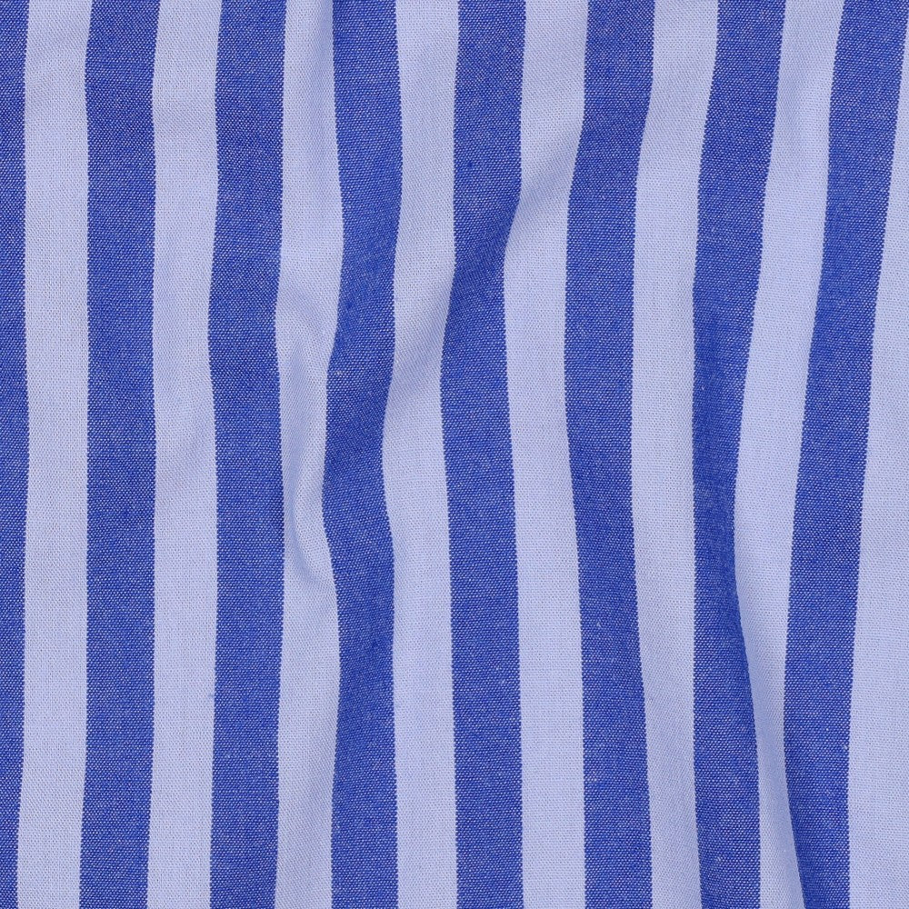 Baumwolle Karo Yarn Dyed Streifen blau