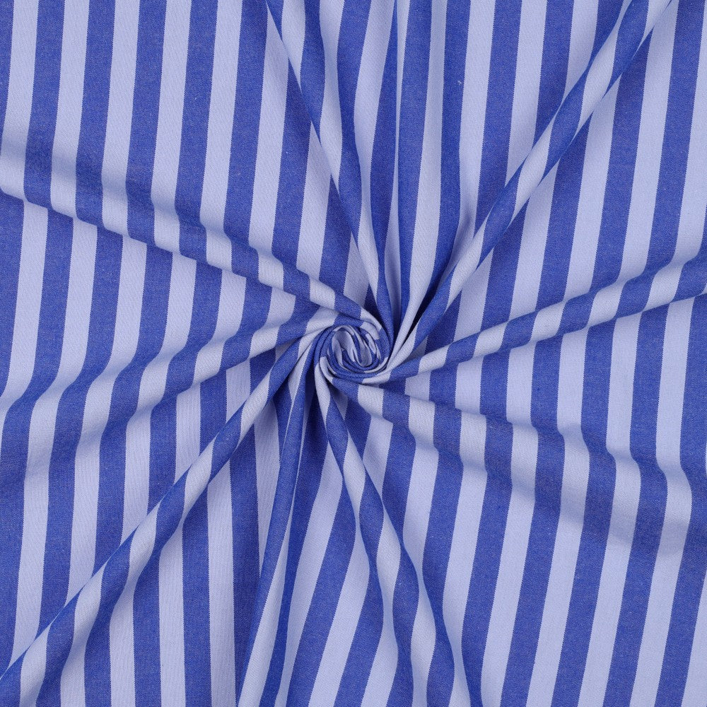 Baumwolle Karo Yarn Dyed Streifen blau