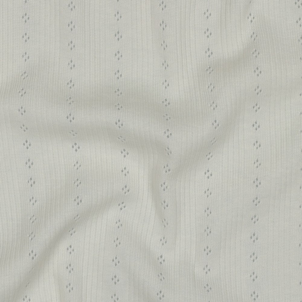 Jersey Feinstrickjersey Ajour gebrochen weiß