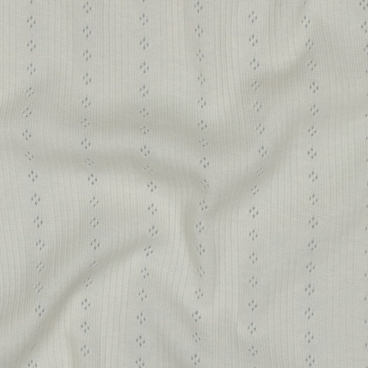 Jersey Feinstrickjersey Ajour gebrochen weiß