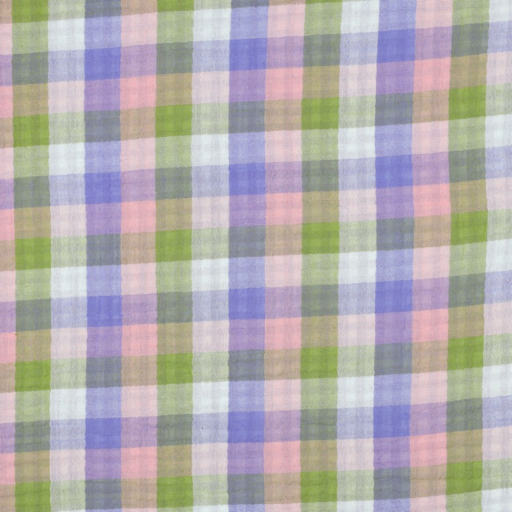 Double Gauze Double Sided karo rosa lavender grün