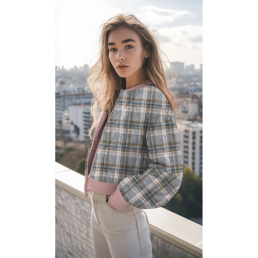 Stepper Flanell Checks grau rosa jeans