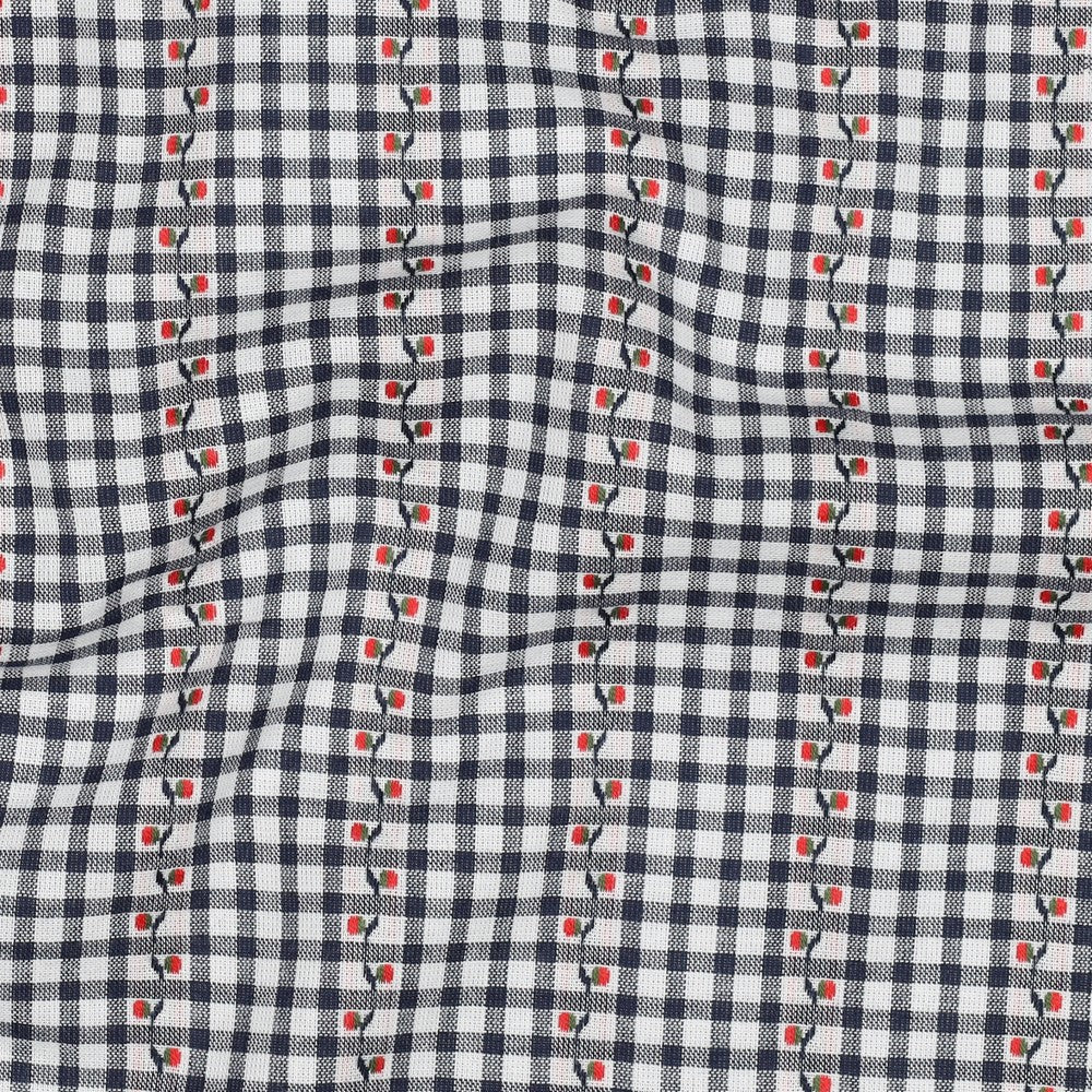 Baumwolle Jacquard Flowers navy