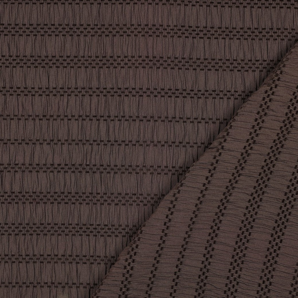 Chenille Jacquard Bluse Streifen braun