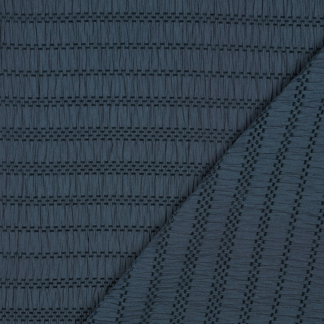 Chenille Jacquard Bluse Streifen blau