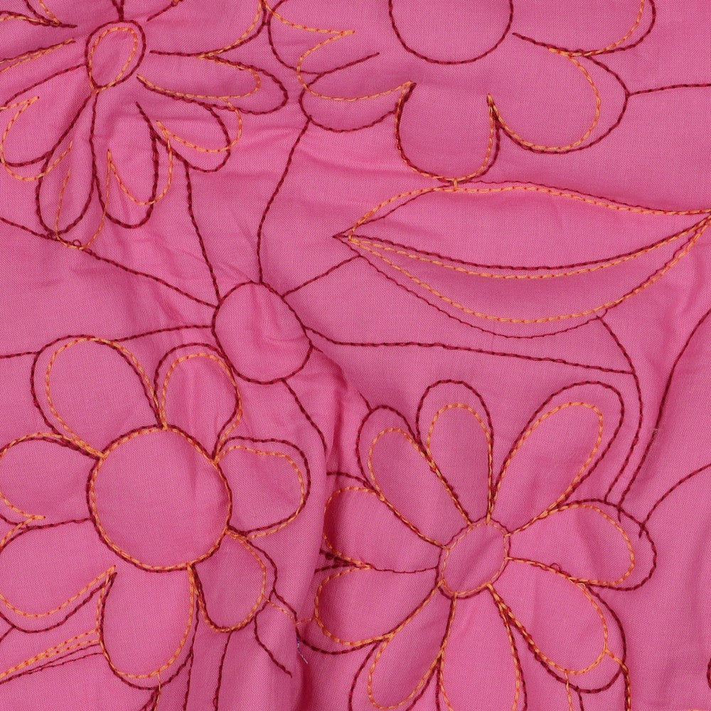 Stepper Baumwolle bestickt Blumen rosa pink