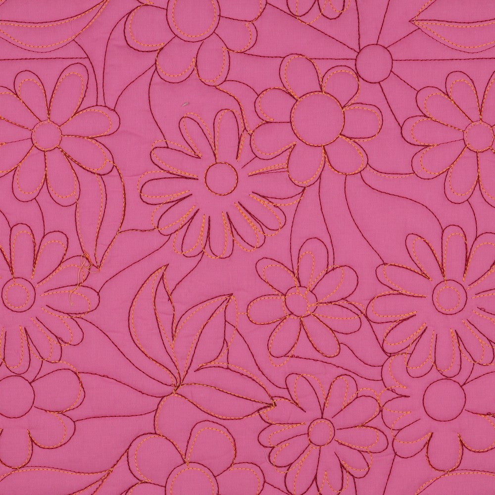 Stepper Baumwolle bestickt Blumen rosa pink