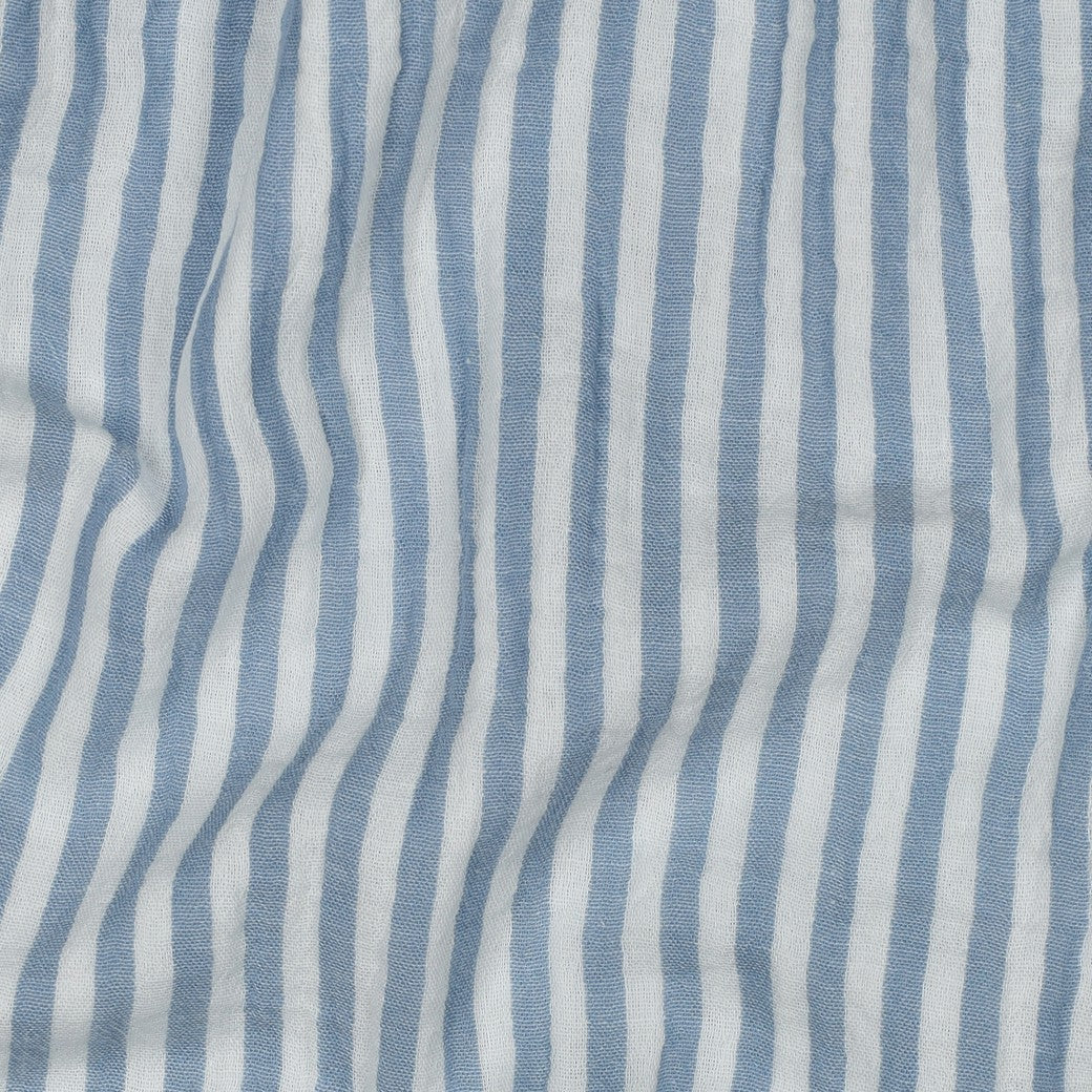 Musselin garngefärbt Streifen blau weiß
