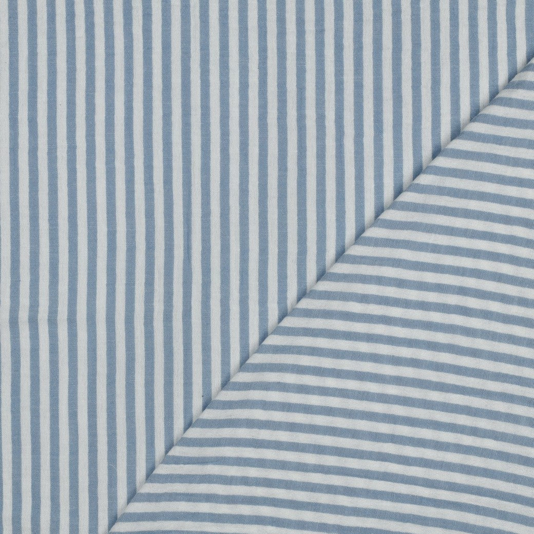 Musselin garngefärbt Streifen blau weiß