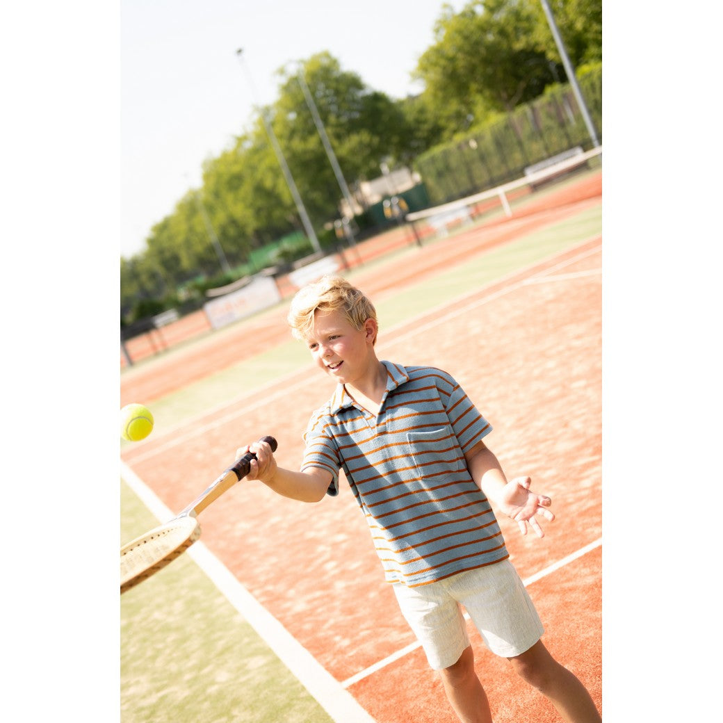 Frottee Baumwolle yarn dyed Stripes orange lila