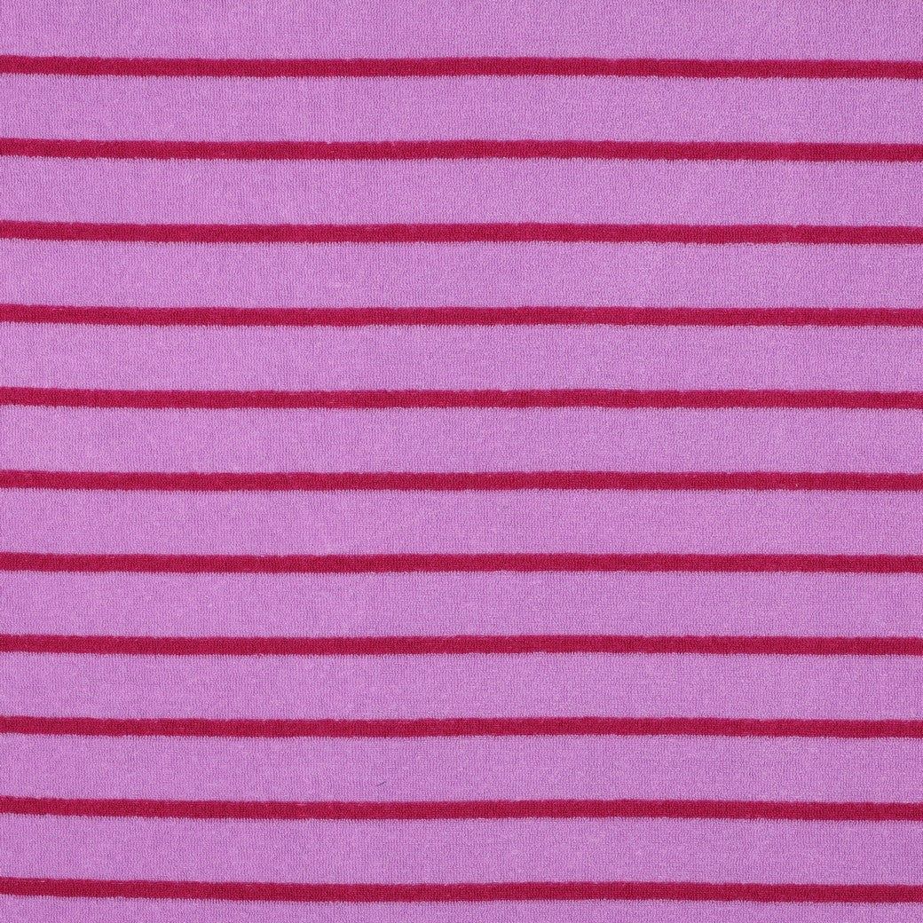 Frottee Baumwolle yarn dyed Stripes pink fuchsia