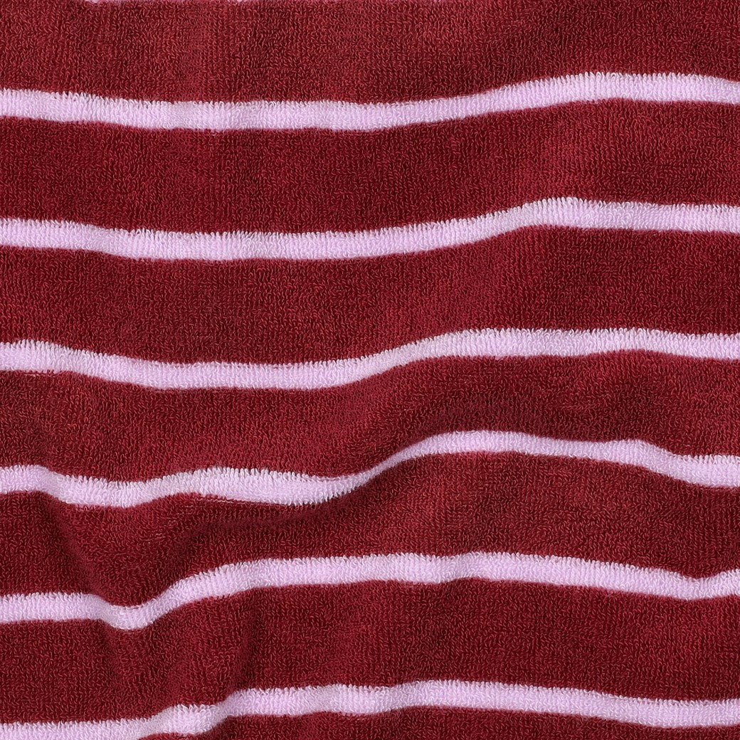 Frottee Baumwolle yarn dyed Stripes bordeaux rosa