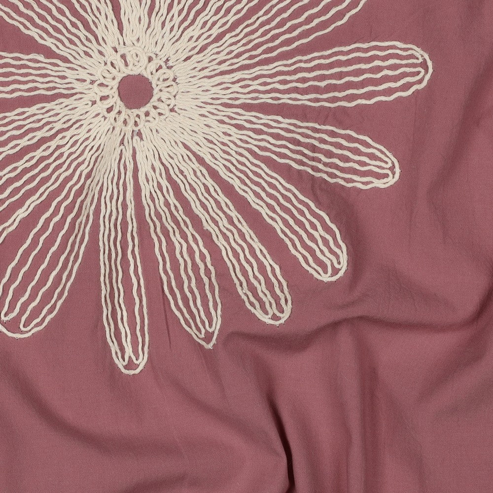 Baumwolle bestickt Blumen mauve