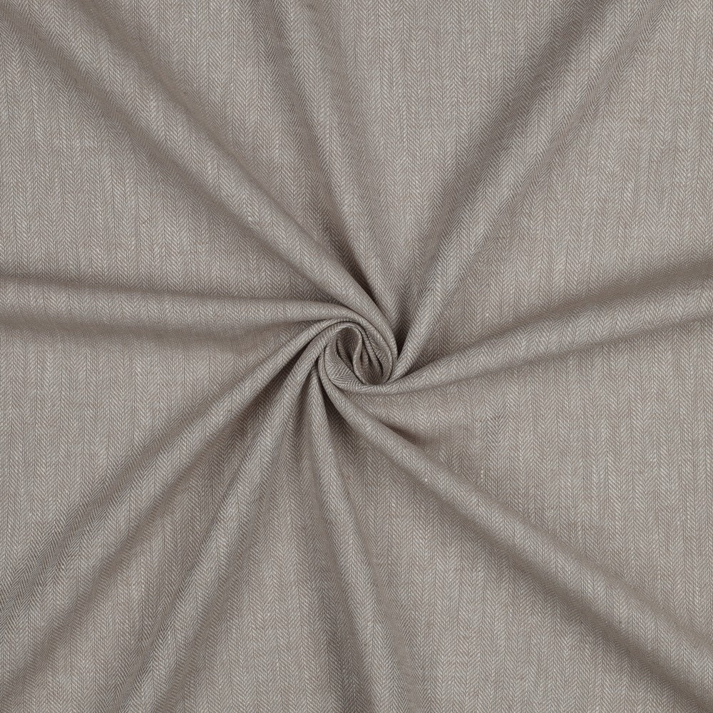 Leinen Baumwolle Fischgrät beige