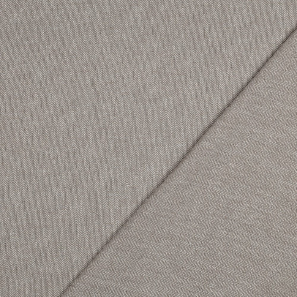 Leinen Baumwolle Fischgrät beige