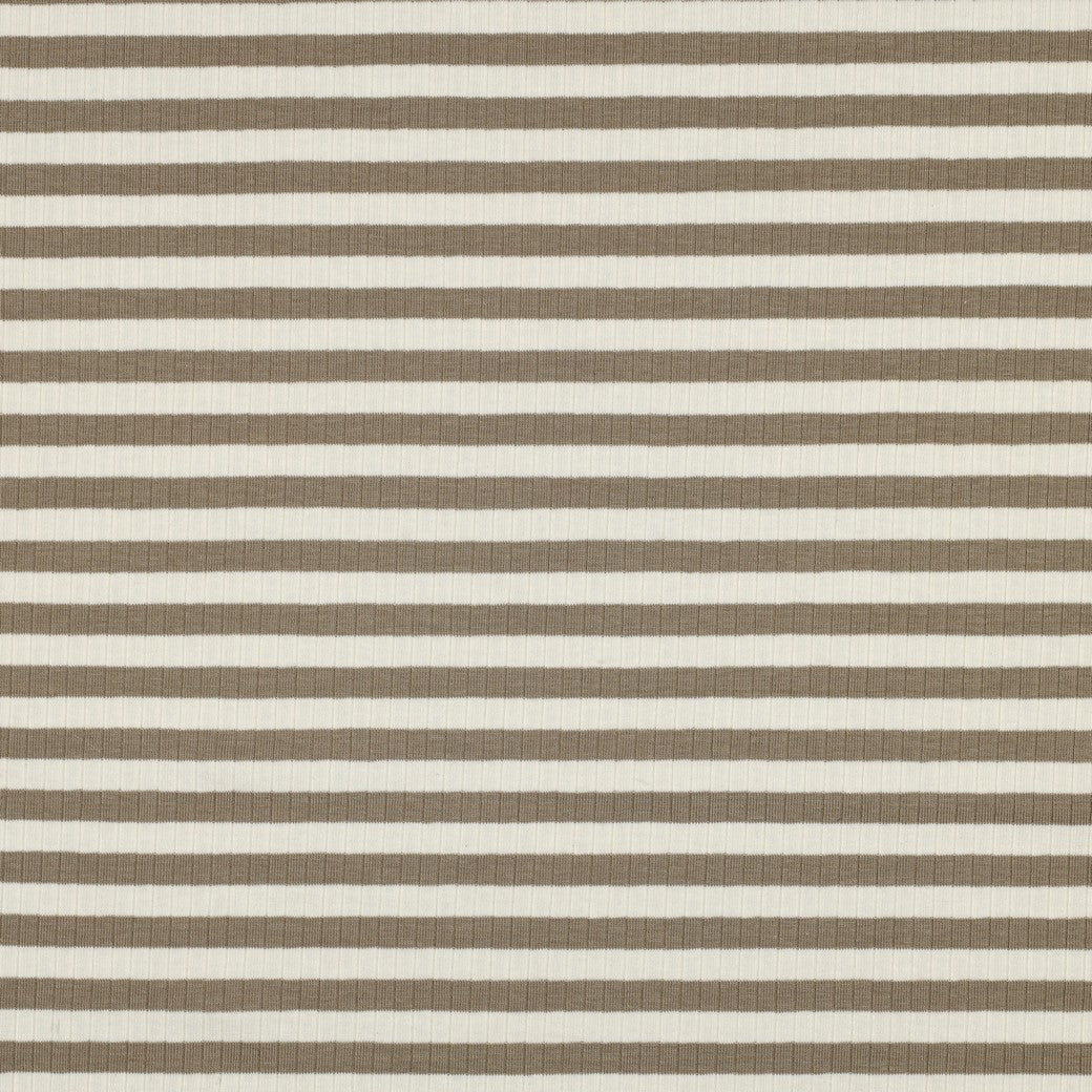 Jersey Rippenjersey garngefärbt Streifen sand