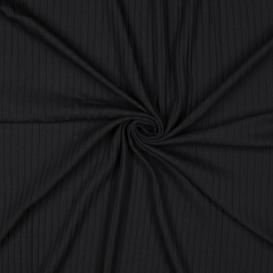 Jersey Rippenjersey uni breit schwarz