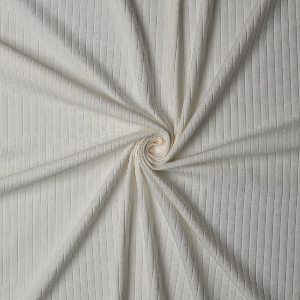 Bald erhältlich - Jersey Rippenjersey uni breit ecru