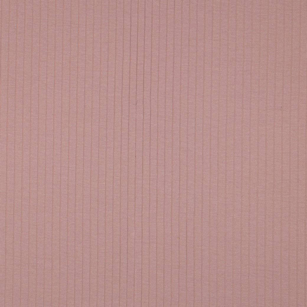 Bald erhältlich - Jersey Rippenjersey uni breit dunkel puder