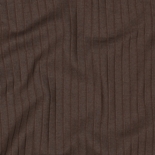Jersey Rippenjersey uni breit braun
