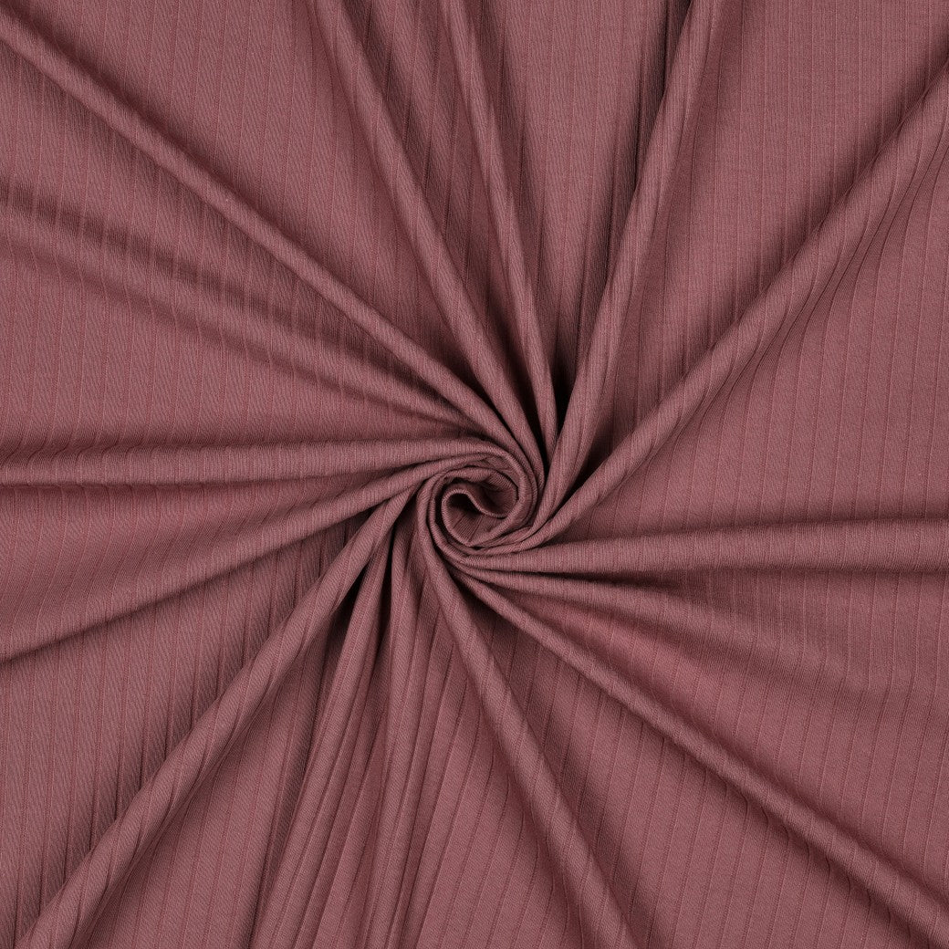 Jersey Rippenjersey uni breit dunkel mauve