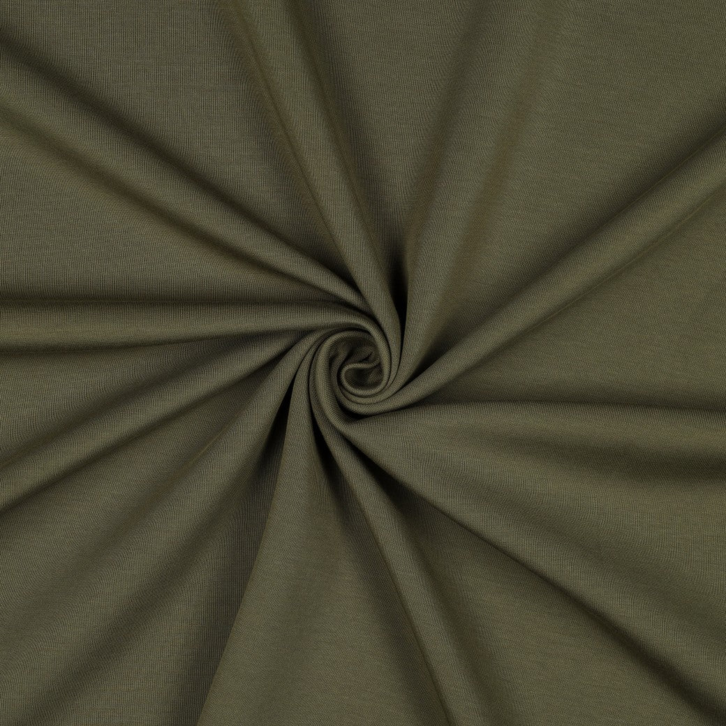 Interlock Jersey Baumwolle army grün