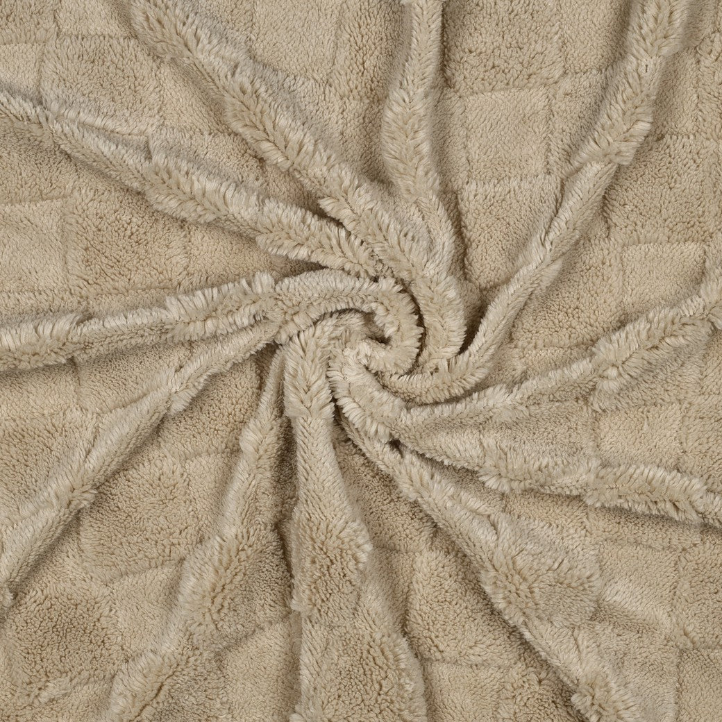 Bald erhätlich - Fleece Jacquard Karos Check ecru