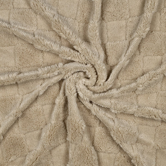 Bald erhätlich - Fleece Jacquard Karos Check ecru