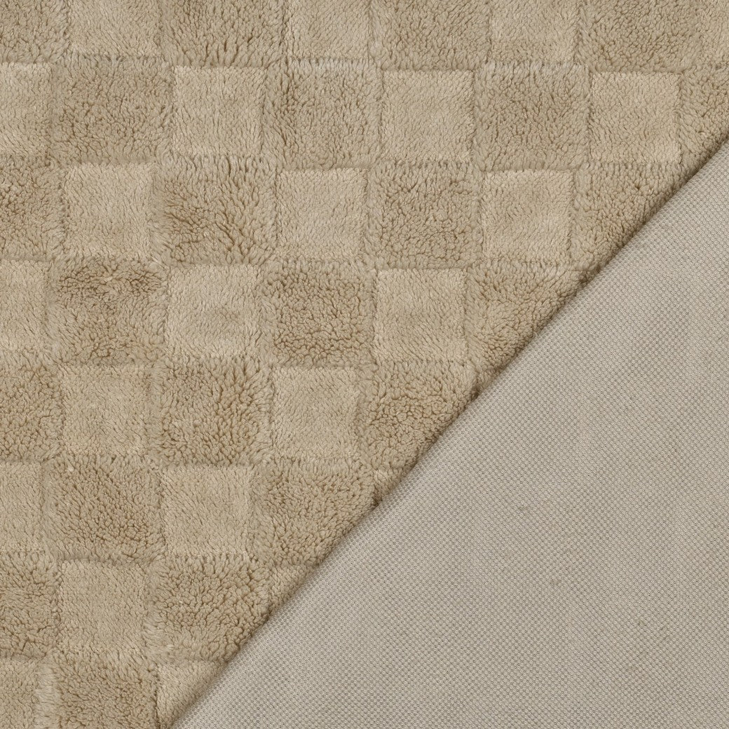 Bald erhätlich - Fleece Jacquard Karos Check ecru