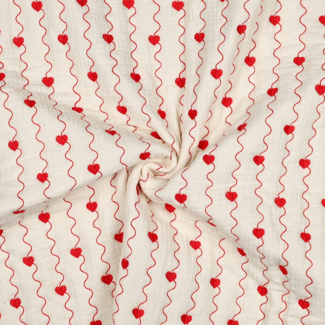 Bald erhältlich - Musselin Stepper Herzen natural