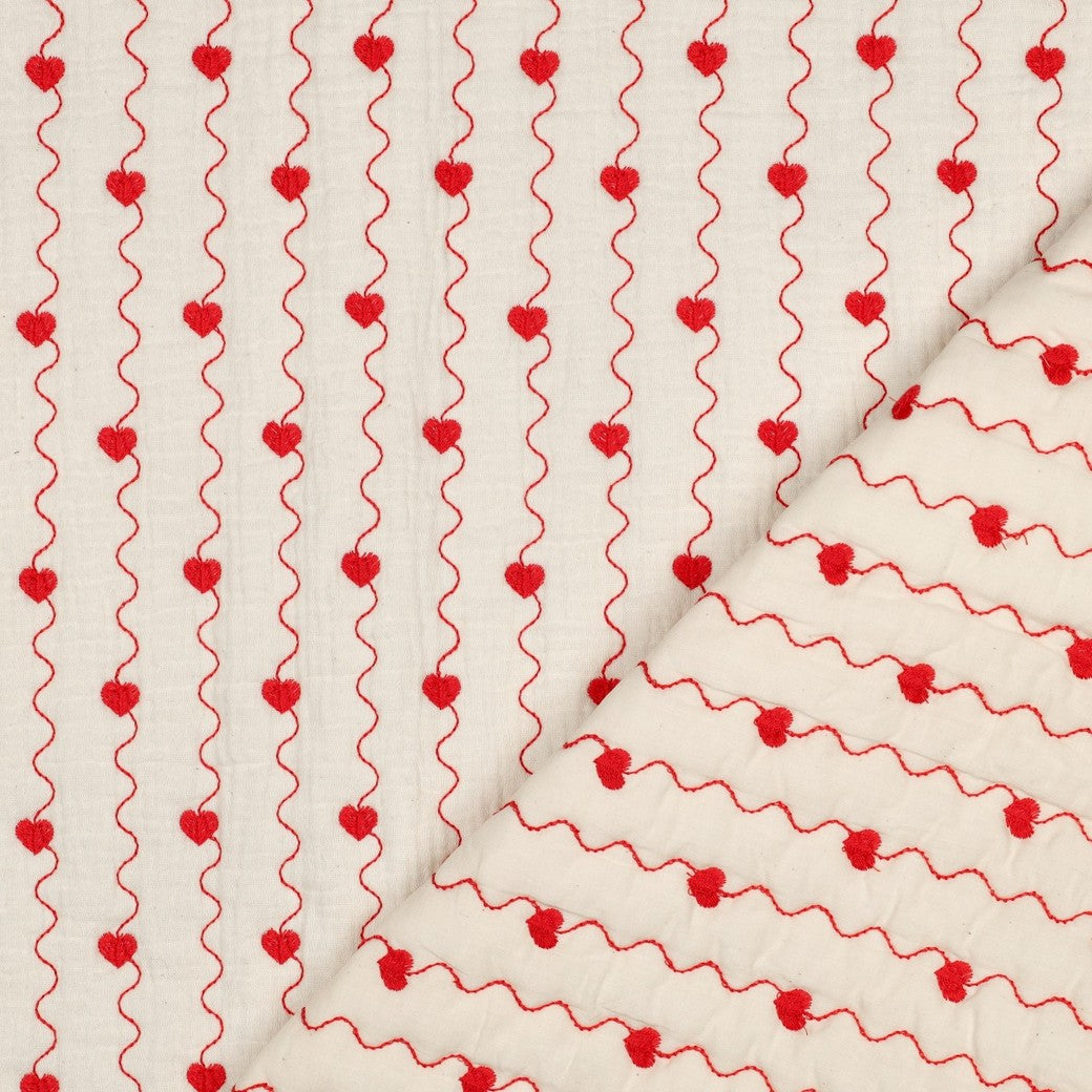 Bald erhältlich - Musselin Stepper Herzen natural