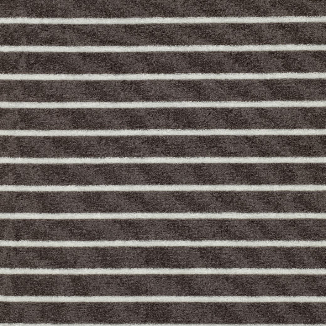 Bald erhältlich - Frottee Baumwolle garngefärbt Streifen taupe ecru