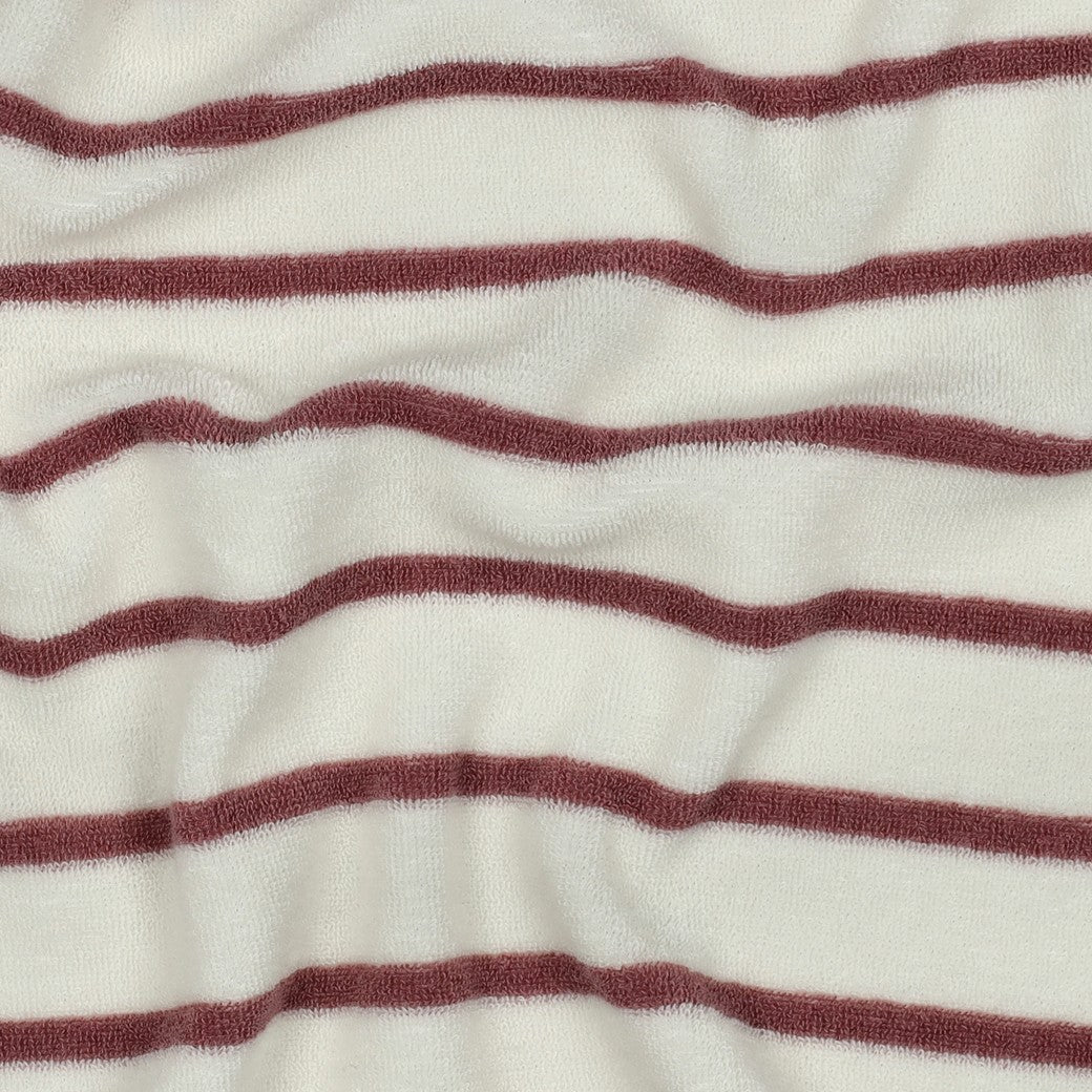 Bald erhältlich - Frottee Baumwolle garngefärbt Streifen ecru mauve