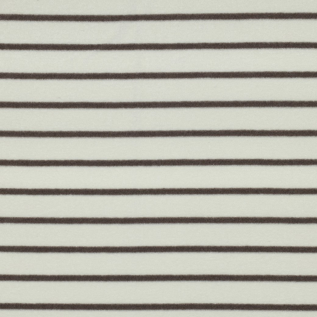 Bald erhältlich - Frottee Baumwolle garngefärbt Streifen ecru taupe