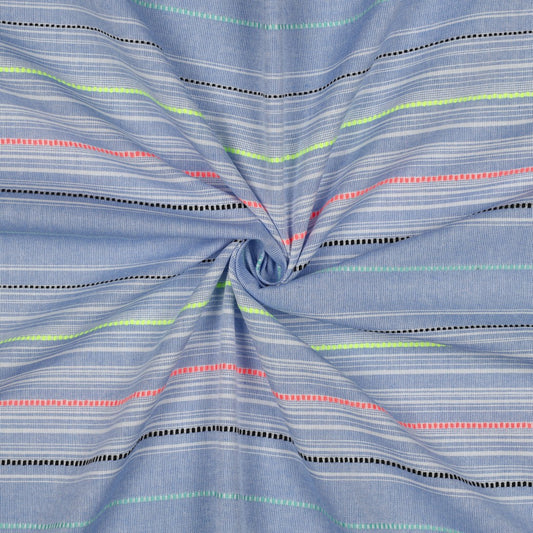 Bald erhältlich - Baumwolle garngefärbt Streifen neon jeans