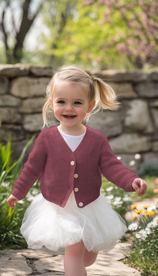 Strick Cotton Knitted dunkel mauve