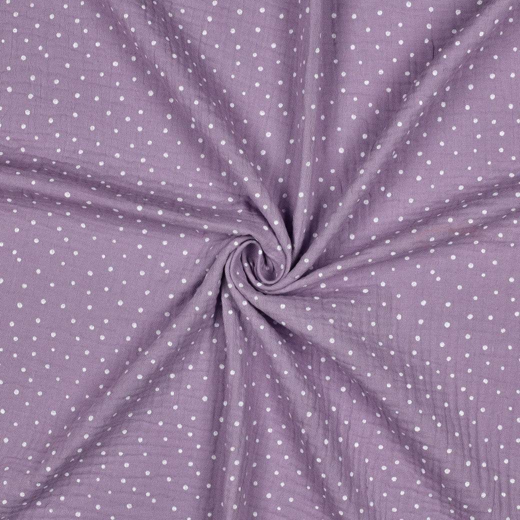Musselin kleine Punkte alt mauve