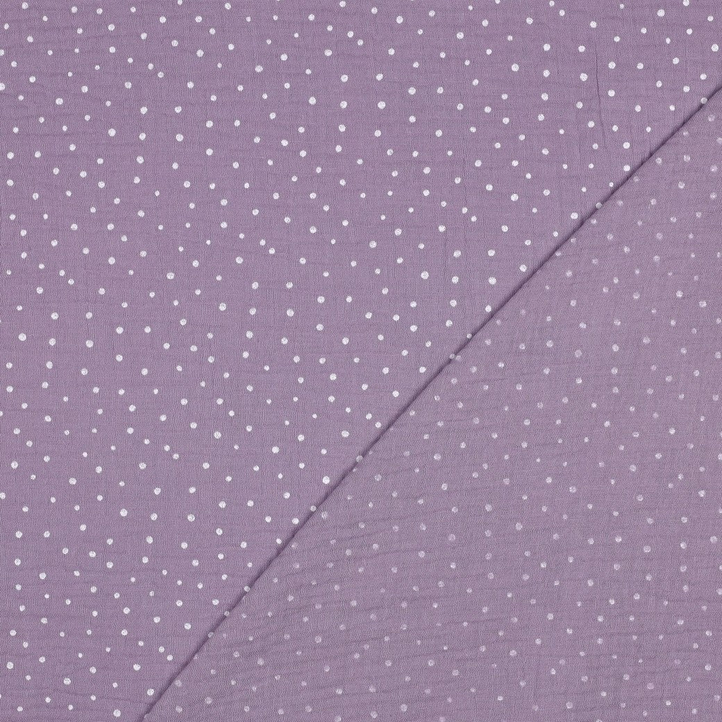 Musselin kleine Punkte alt mauve