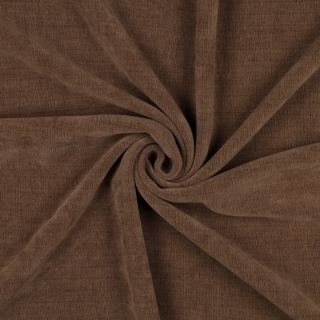 BALD ERHÄLTLICH - Beidseitig gestrickter Velour Sherpa braun