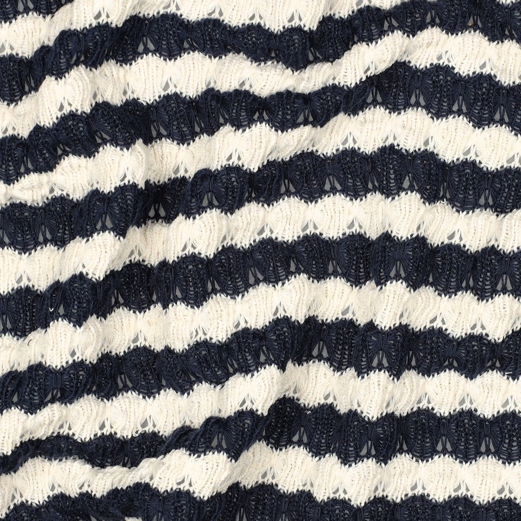 Strick Jacquard Streifen dunkelblau