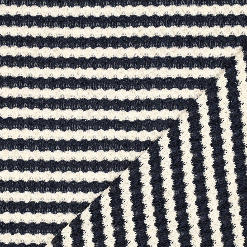 Strick Jacquard Streifen dunkelblau