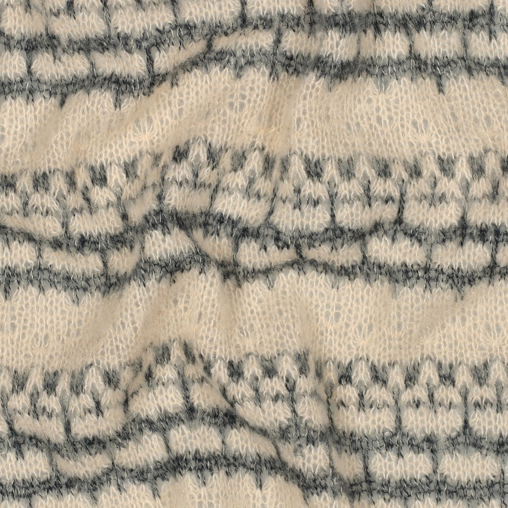 BALD ERHÄLTLICH - Strick Jacquard Streifen breit grau meliert