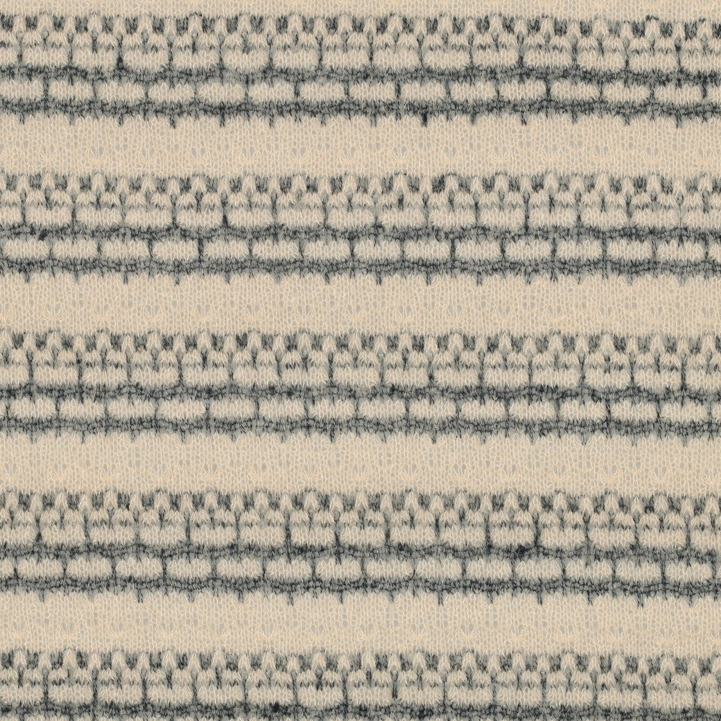 BALD ERHÄLTLICH - Strick Jacquard Streifen breit grau meliert