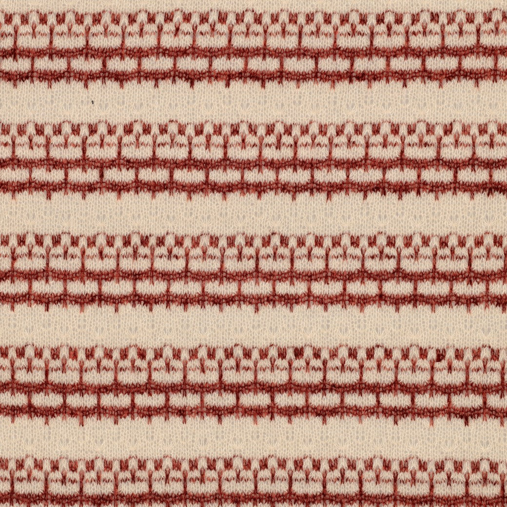BALD ERHÄLTLICH - Strick Jacquard Streifen breit bordeaux ecru