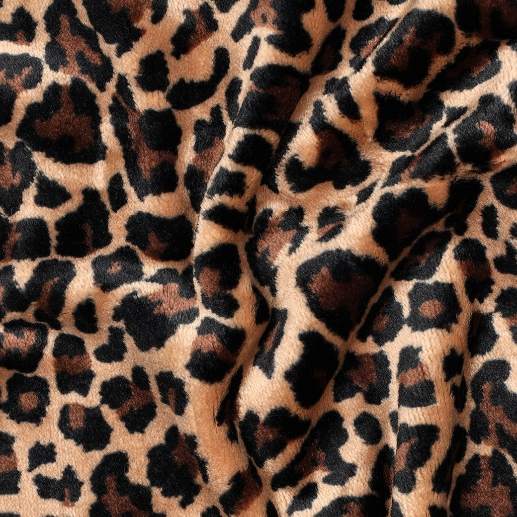 BALD ERHÄLTLICH - Fleece Kuschel Animalprint Leo braun