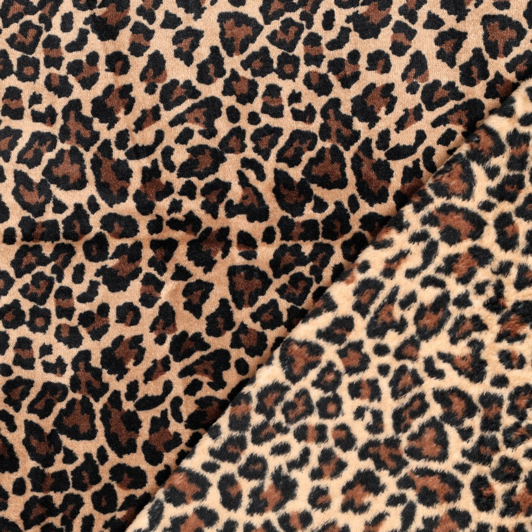 BALD ERHÄLTLICH - Fleece Kuschel Animalprint Leo braun