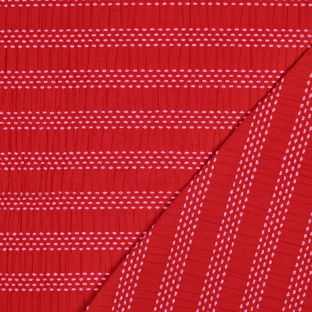 BALD ERHÄLTLICH - Baumwolle dobby Jacquard Streifen rot pink