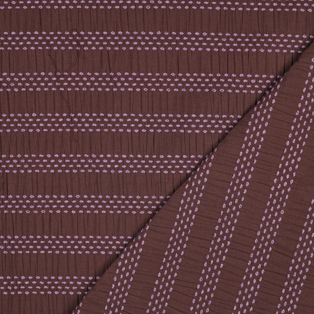 BALD ERHÄLTLICH - Baumwolle dobby Jacquard Streifen braun flieder